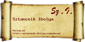 Sztancsik Ibolya névjegykártya